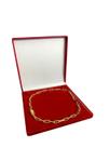 Cordão Feminino 7mm Cadeado Alongado - Banhado a Ouro 18k