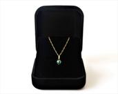 Cordão Feminino Bailarina Ouro 18 K 750 40cm Pingente Coração Verde