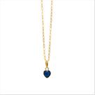 Cordão Feminino Bailarina Ouro 18 K 750 45cm Pingente Coração Azul - Infinitty Jóias