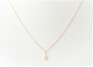 Cordão Feminino Bailarina Ouro 18k 750 60cm C/ Pingente Coração Incolor
