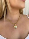 Cordão feminino modelo friso 6mm pingente banhado ouro 18k