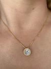 Cordão Feminino + Pingente Cravejado Banhado A Ouro 18k Luxo