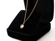 Cordão Feminino Singapura em Ouro 18 K 750 40cm Pingente Coração Incolor