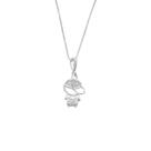 Cordão feminino Veneziana em Prata 925 pingente Menino com Zircônias Cordão feminino Veneziana em Prata 925 pingente Menino com Zircônias
