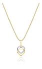 Cordão Feminino Veneziana Ouro 18k E Pingente Corações