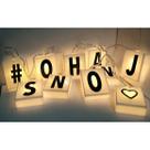 Cordão Fio De Luz 10 Led Frases Lightbox + 60 Letras Luminária Mini Varal Lightbox