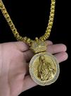 Cordão Friso 12mm + Pingente Jesus Banhado a Ouro 18k
