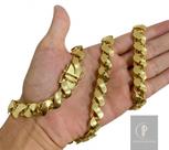 Cordão Friso S 13mm Banhado A Ouro 18k