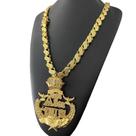 Cordão Friso s 13mm Cravejado + Nas Mãos Deus - Banhado Ouro Cordão Friso s 13mm Cravejado + Nas Mãos Deus - Banhado Ouro