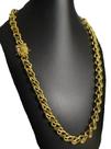 Cordão friso s vazado 13mm fecho são jorge - banhado a ouro Cordão friso s vazado 13mm fecho são jorge - banhado a ouro