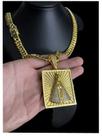 Cordão grumet 13mm + pingente nossa senhora banhado a ouro