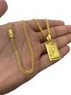 Cordão Grumet 3mm + Pingente Jesus 3d Placa - Banhado a Ouro Cordão Grumet 3mm + Pingente Jesus 3d Placa - Banhado a Ouro