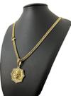 Cordão Grumet 7mm + Pingente Jesus 3d Banhado a ouro 18k