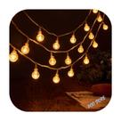 Cordão Led 30 Bolinha Cristal Fixo Luz Varal 6m Fio Transparente Festa Decor Branco Quente Bivolt
