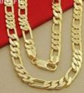 Cordao Masculino 55,8 cm FOLHEADO a OURO com 8mm modelo Figaro, 3x1 Cordao Masculino 55,8 cm FOLHEADO a OURO com 8mm modelo Figaro, 3x1