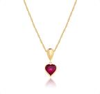 Cordão Ouro 18k Com Pingente Gota e Coração 40cm