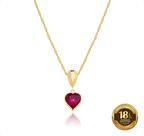 Cordão Ouro 18k Com Pingente Gota e Coração