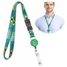 Cordão para Crachá com Roller Clip Retrátil - Seleção Copa do Mundo Brasil (1 Und)