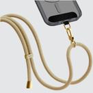 Cordão para Smartphone Nylon 16cm bege e dourado