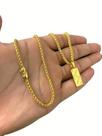 Cordão Peruano 3mm + Pingente Jesus Te Ama - Banhado a Ouro Cordão Peruano 3mm + Pingente Jesus Te Ama - Banhado a Ouro