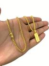 Cordão Peruano 3mm + Pingente Jesus Te Ama - Banhado a Ouro Cordão Peruano 3mm + Pingente Jesus Te Ama - Banhado a Ouro