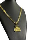 Cordão piastrine 5mm + pingente favela venceu banhado ouro 18k