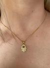 Cordão + Pingente Feminino Olho Banhado A Ouro 18k Luxo