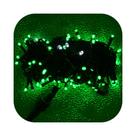 Cordão Pisca 100 Led Prova Dágua 80 Fixo e 20 Strobo Verde Fio Verde 10m Decor Natal 220V