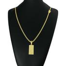Cordão Pitbull 3mm + Pingente Jesus Me Guia - Banhado a Ouro