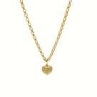 Cordão Portuguesa de Ouro 18k 45cm com Pingente Coração Trabalhado Corrente Cordão Gargantilha Feminina Cordão Portuguesa de Ouro 18k 45cm com Pingente Coração Trabalhado Corrente Cordão Gargantilha Feminina