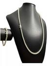 Cordão Pulseira 6mm Peruano Banhado Prata 925