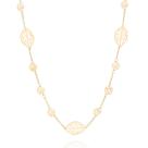 Cordão Rommanel Flores E Folhas Tamanho 80cm Primavera Dourado 531289