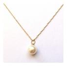 Cordão Singapura 50 Cm Pingente Pérola Natural Joia Ouro 18k