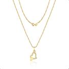 Cordão Singapura Feminino Ouro 18k 45cm Com Pingente Coração Apaixonado Cordão Singapura Feminino Ouro 18k 45cm Com Pingente Coração Apaixonado