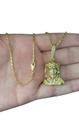 Cordão Tijolinho 1mm + Pingente Jesus - Banhado A Ouro