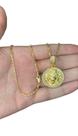 Cordão Tijolinho 1mm + Pingente Leão - Banhado A Ouro