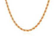 Cordão torcido com banho de ouro 18K 40cm 5cm extensor