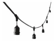 Cordão Varal de Luzes String Light Preto 5 Lâmpadas E27 5M