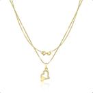 Cordão Veneziana Feminino Ouro 18k 40cm Com Pingente Coração Apaixonado