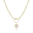 Cordão Veneziana Feminino Ouro 18k E Pingente Coração