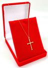 Cordão Veneziana Ouro 18k Masculino 60cm Corrente Com Cruz