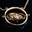 Cordão Vira-Tempo Harry Potter Hermione Pingente Giratório 3 Anéis Prisioneiro de Azkaban Dourado