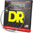 Cordas de baixo DR Strings Lo-Rider em aço inoxidável de 5 cordas