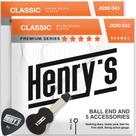 Cordas de guitarra clássica Henry's Silver Nylon, pacote com 2 acessórios Cordas de guitarra clássica Henry's Silver Nylon, pacote com 2 acessórios