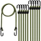 Cordas elásticas ELEAD, 10 unidades, 102 cm, resistentes, verdes para uso externo