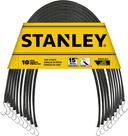 Cordas elásticas STANLEY S300415 pretas, 15, borracha para todos os climas, pacote com 10