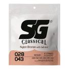 Cordas Violão Nylon Tensão Média SG Bronze 65/35 Bolinha