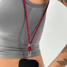 Cordinha de telefone brilhante vermelho