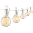 Cordões de luz LED Brightown G40 7,5 m branco resistente às intempéries