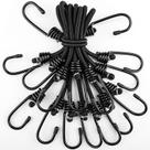 Cordões elásticos ZHOUBIN de 15", nylon preto, 8 peças com ganchos